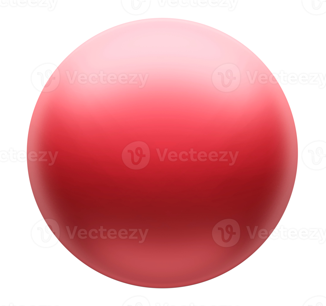 Red button isolate backbround , 3D render png