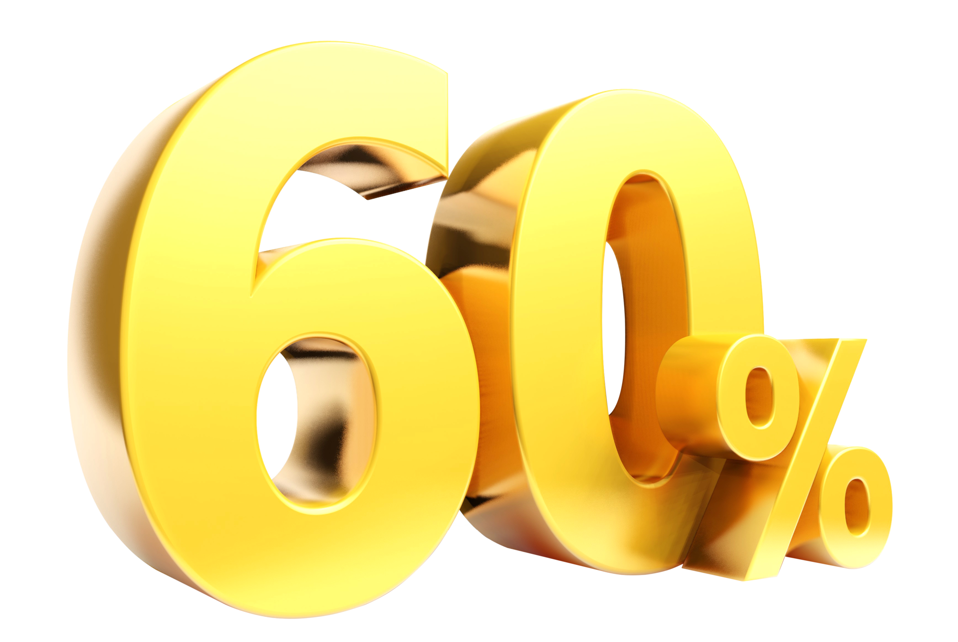 60 Percent Golden Symbol 3D Render 8478205 PNG