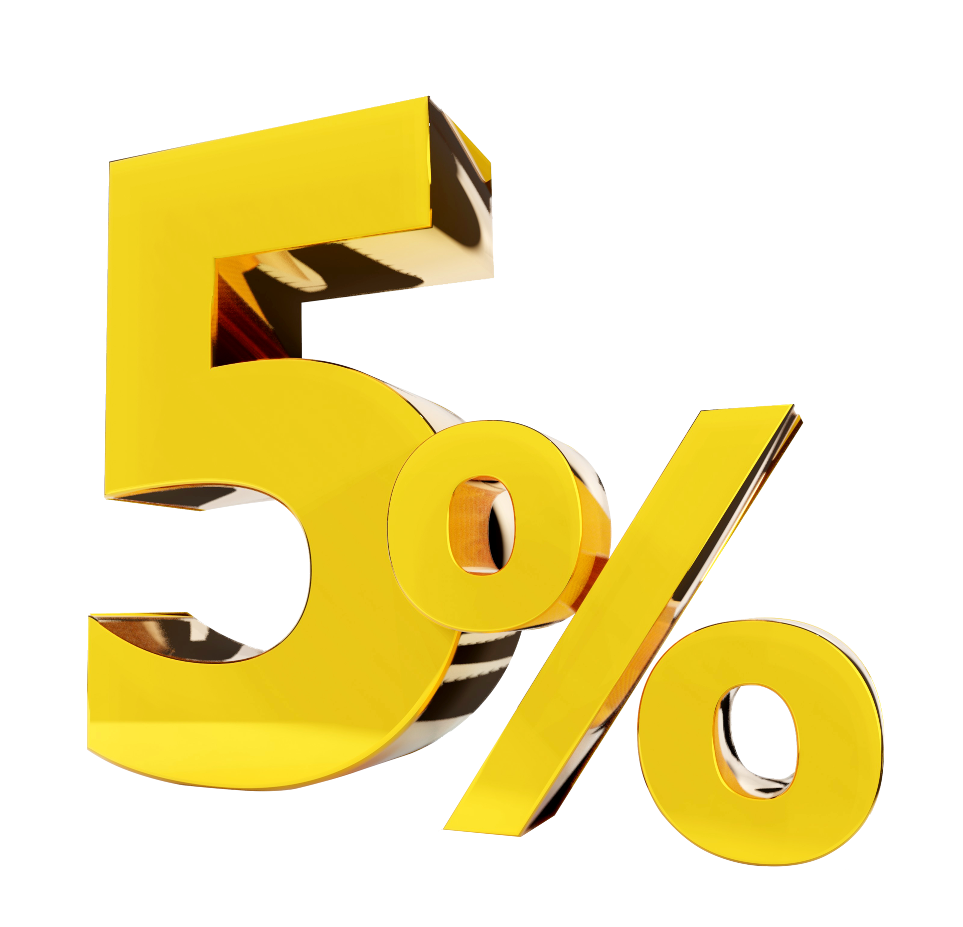 S mbolo De Oro Del 5 Por Ciento Render 3d 8478207 PNG