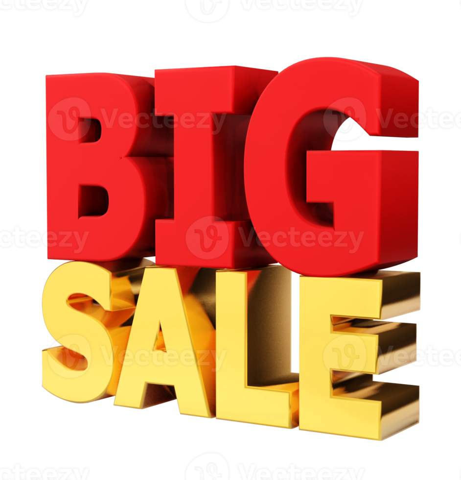 3d  BIG sale word  , 3D render png