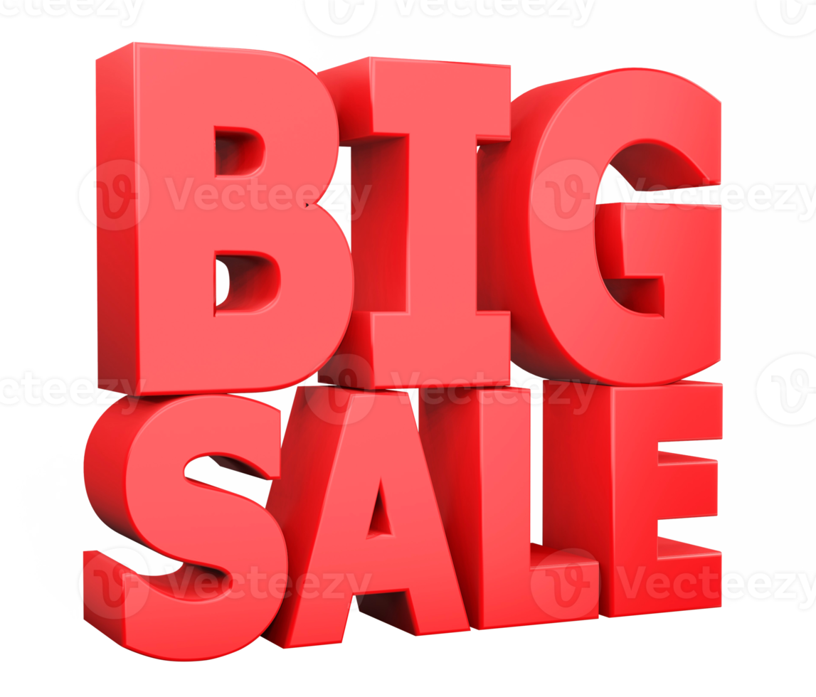 3d  BIG sale word  , 3D render png