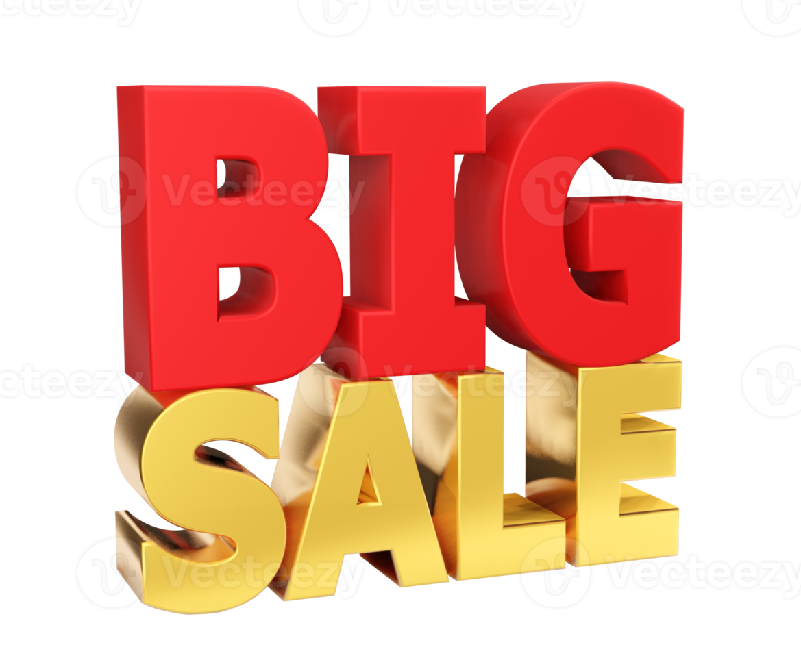 3d  BIG sale word  , 3D render png