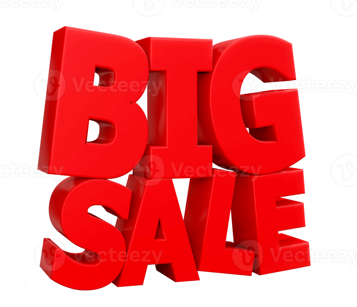 3d  BIG sale word  , 3D render png