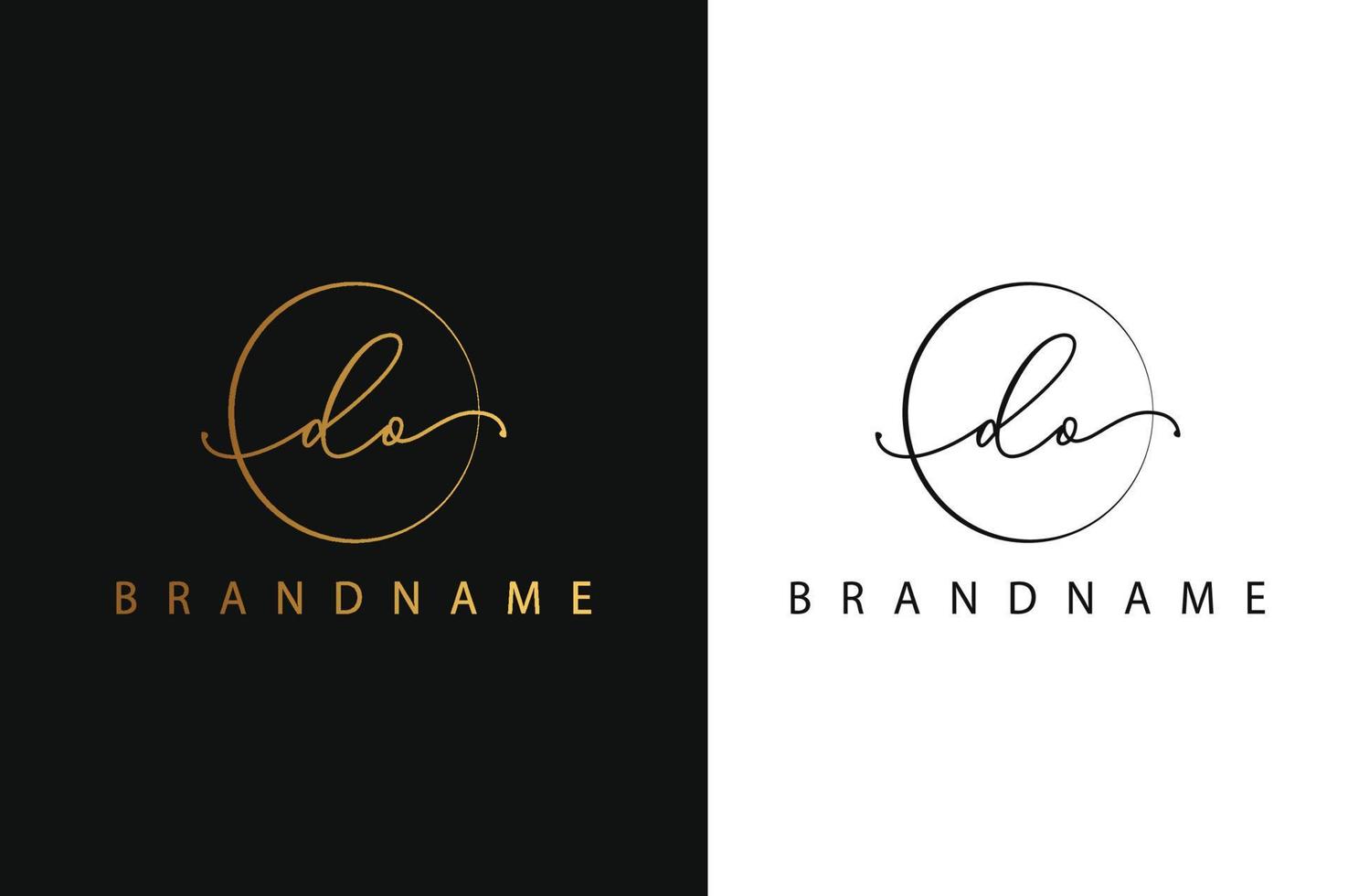 D O DO hand drawn logo of initial signature, fashion, jewelry, photography, boutique, script, wedding, floral and botanical creative vector logo template for any company or business.