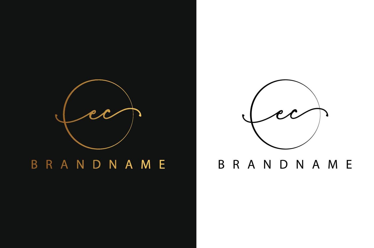 E C EC hand drawn logo of initial signature, fashion, jewelry, photography, boutique, script, wedding, floral and botanical creative vector logo template for any company or business.