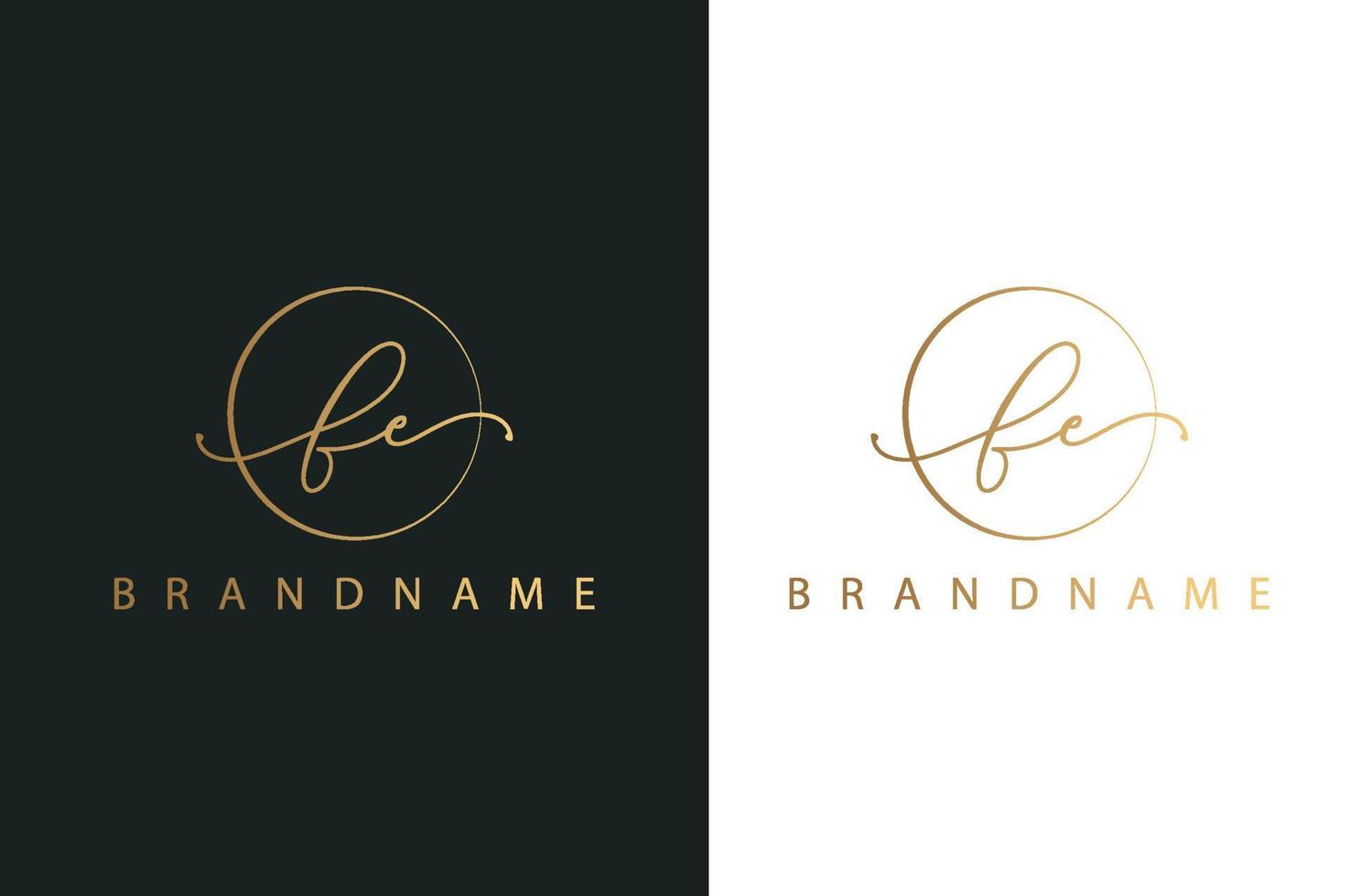 F E FE hand drawn logo of initial signature, fashion, jewelry, photography, boutique, script, wedding, floral and botanical creative vector logo template for any company or business.