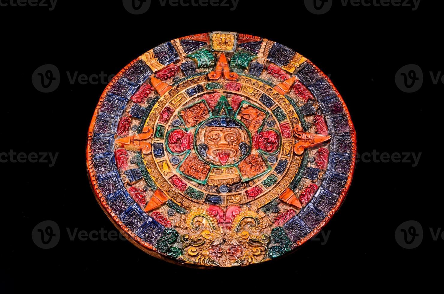 Typical Colored Clay Mayan Calendar photo