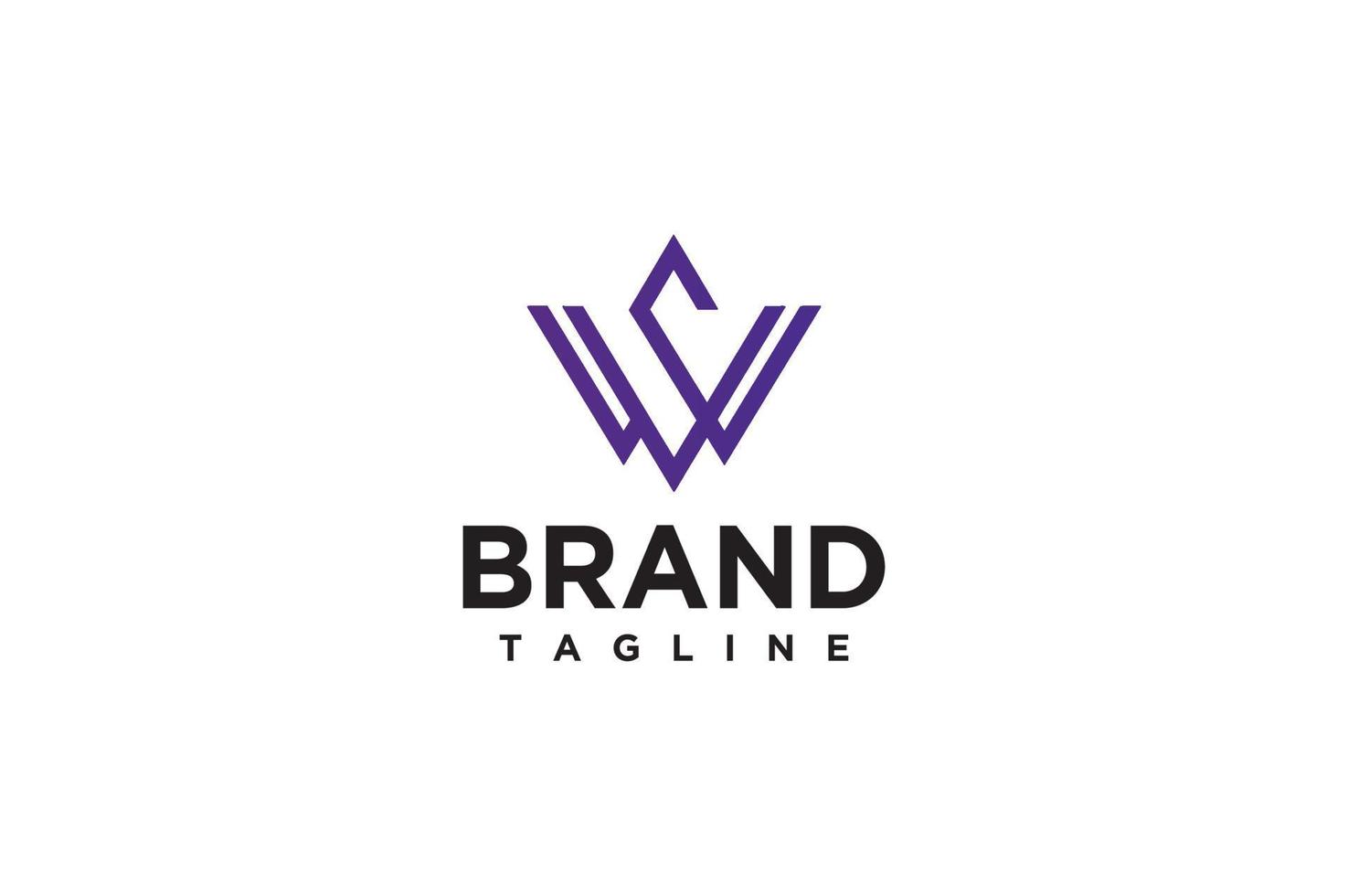 Minimalist Arc, Initial W logo,Wild W logo,Capital letter W. Overlapping with shadows logo, monogram trendy design. vector