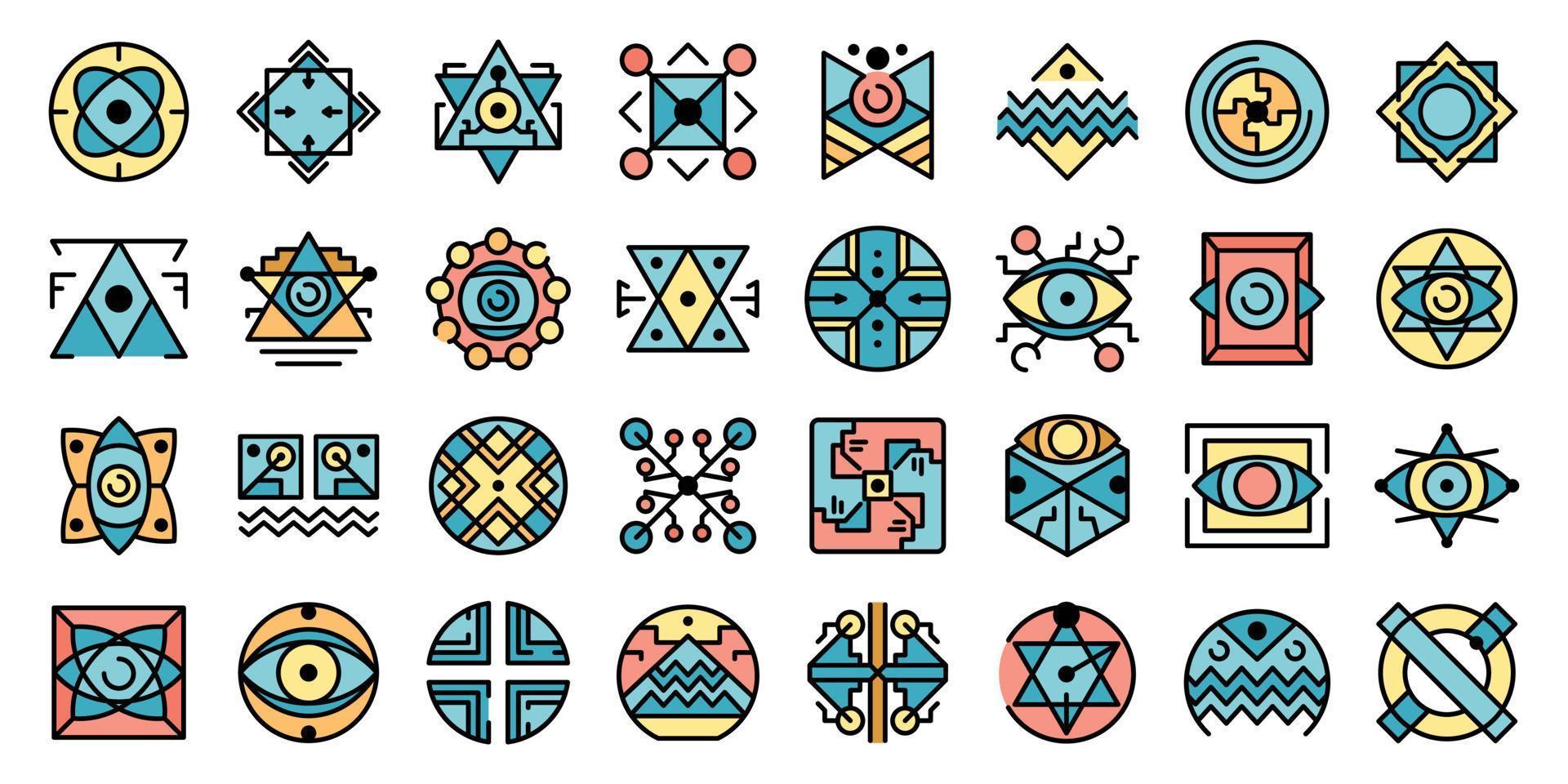 Alchemy icons vector flat