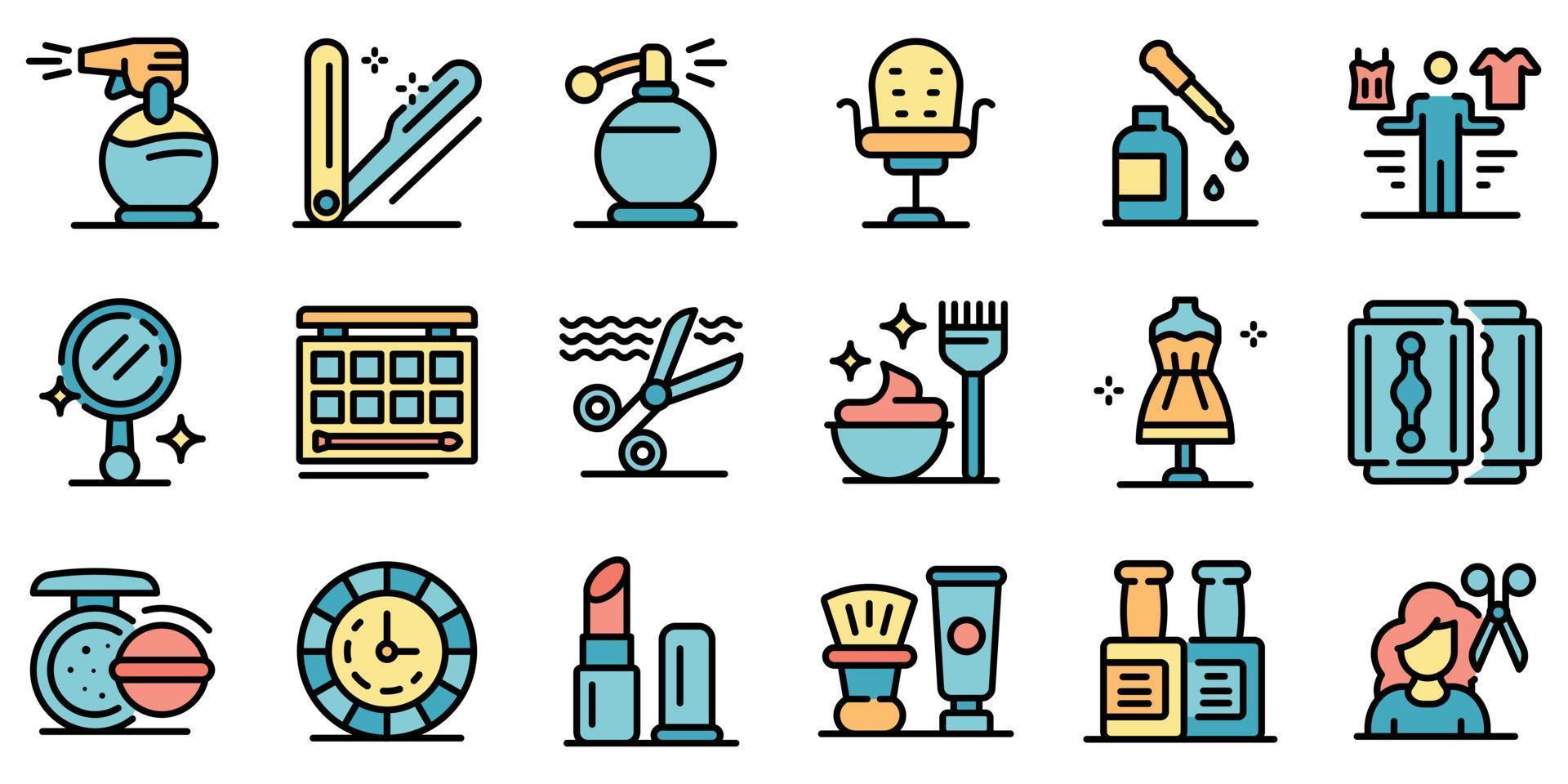 Stylist icons set vector flat