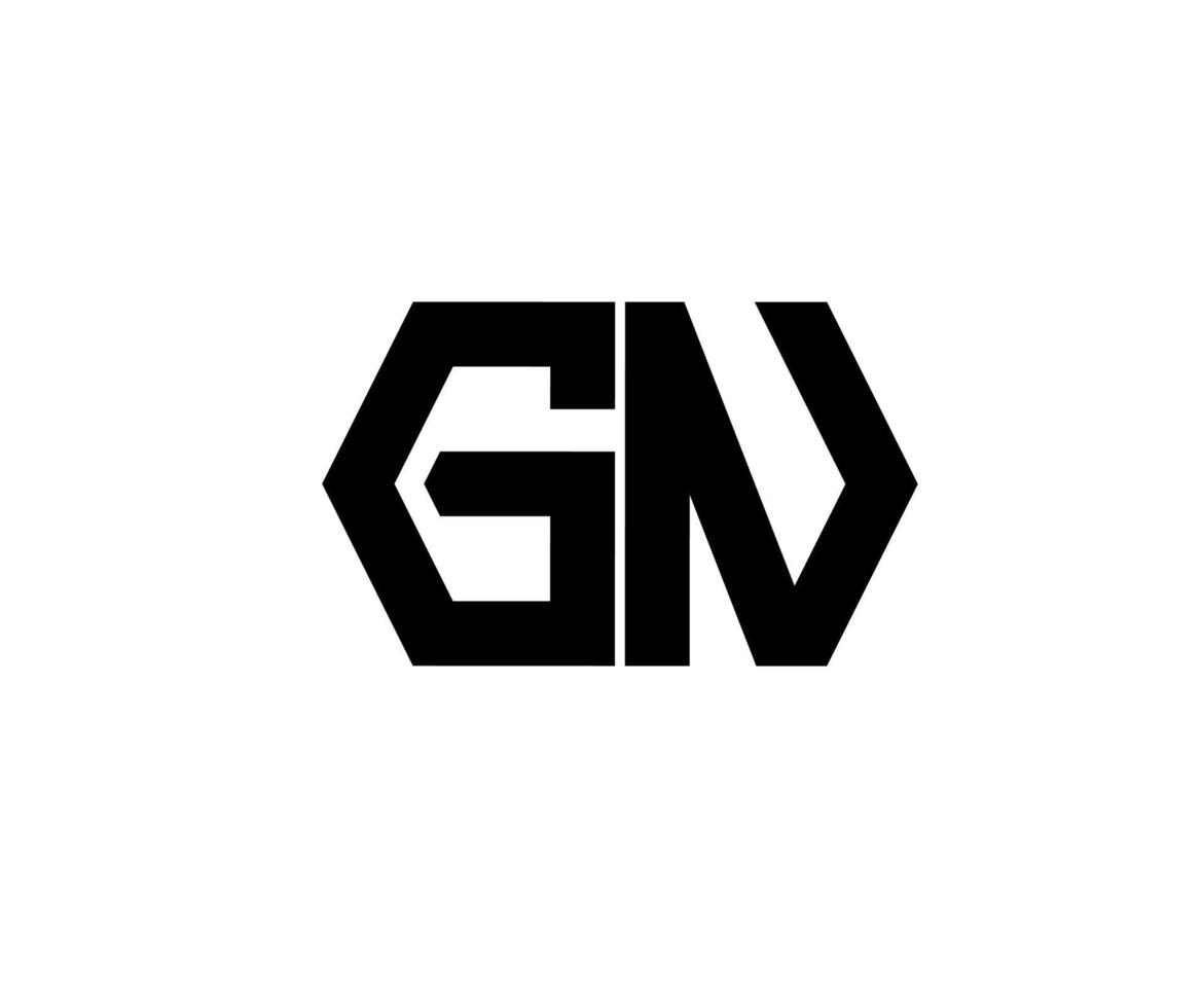 gn ng gn letra inicial logo.logo para empresa aislada sobre fondo blanco vector