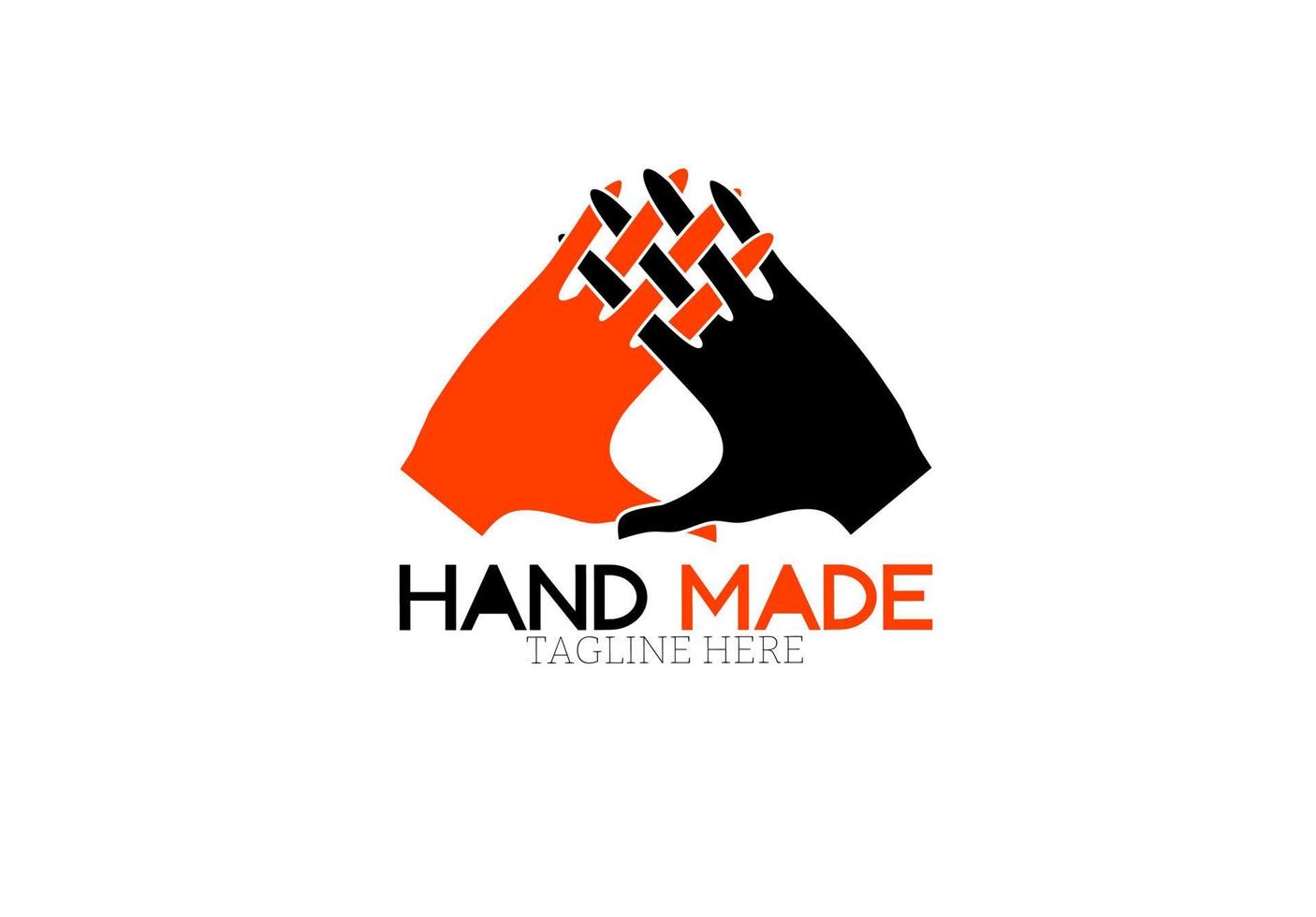 manos cogidas de la mano logotipo hecho a mano vector