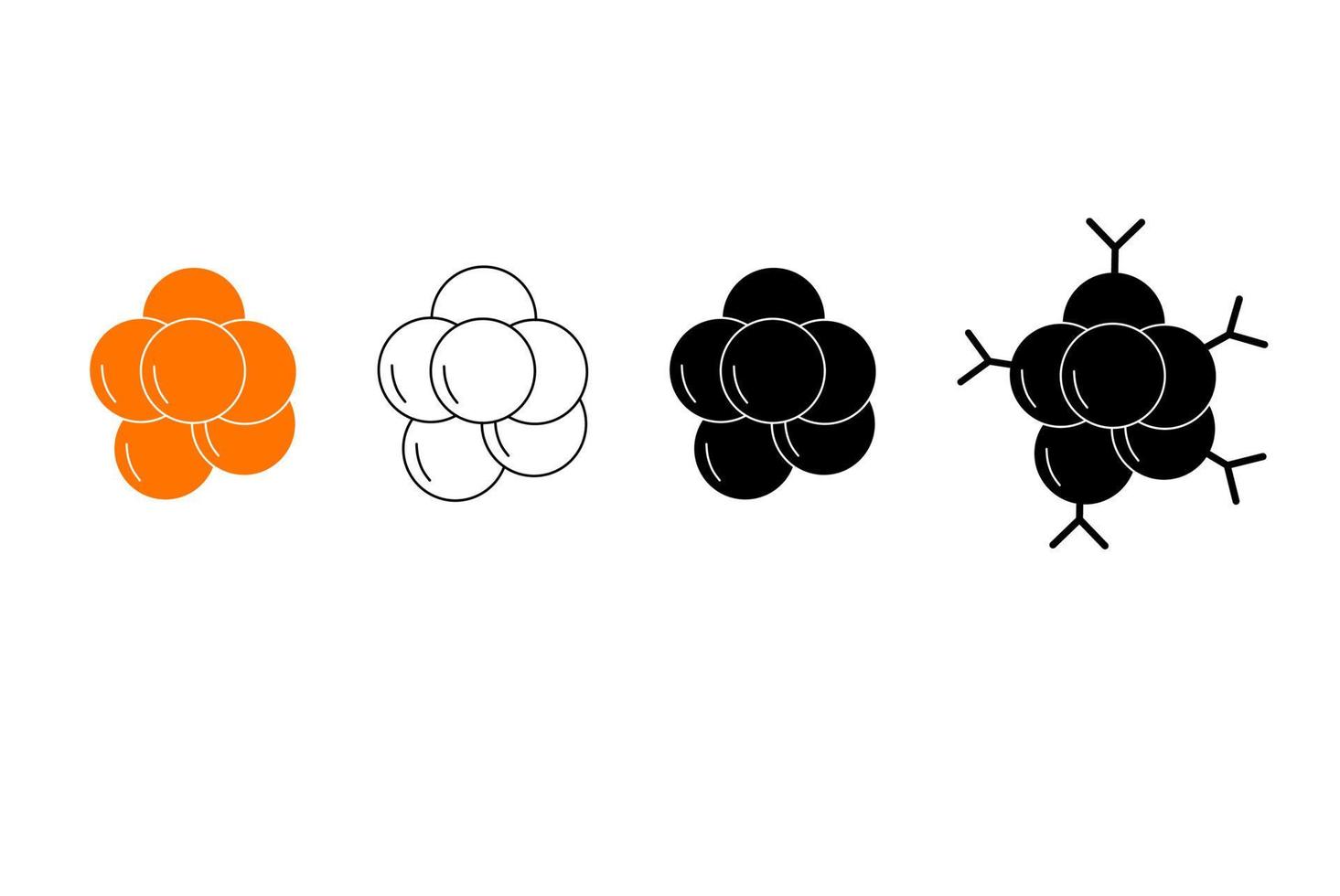 flat cancer icon set vector