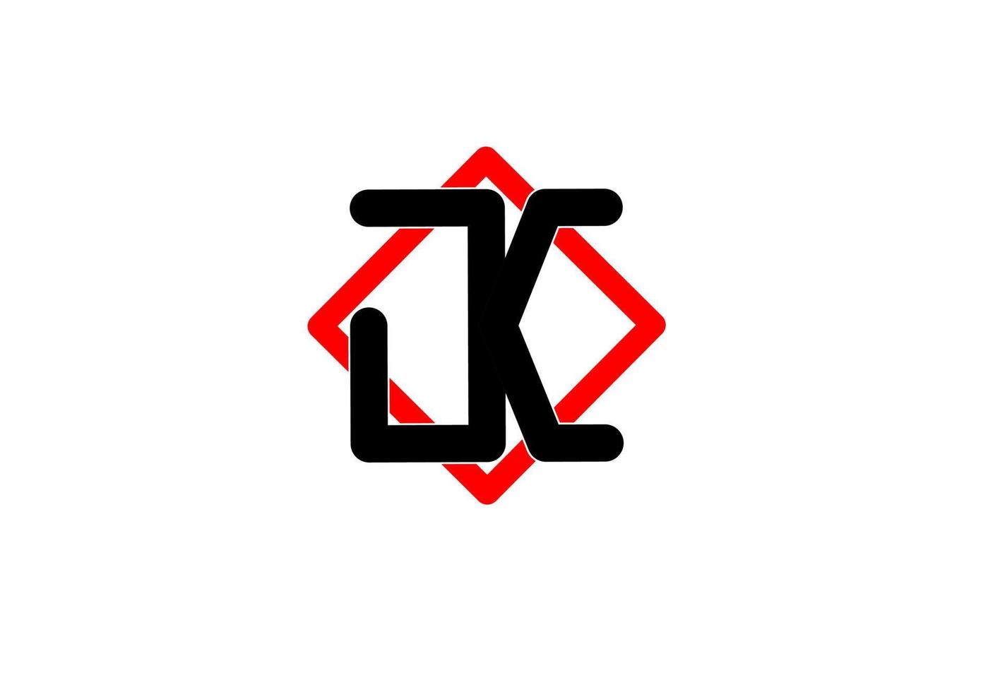 logotipo de la letra inicial jk kj jk vector