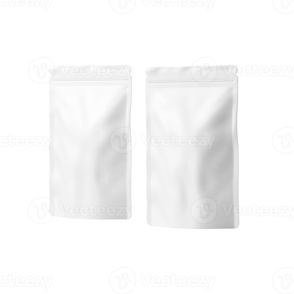 Blank pouch package for presentation design. Blank pouch 3d render png