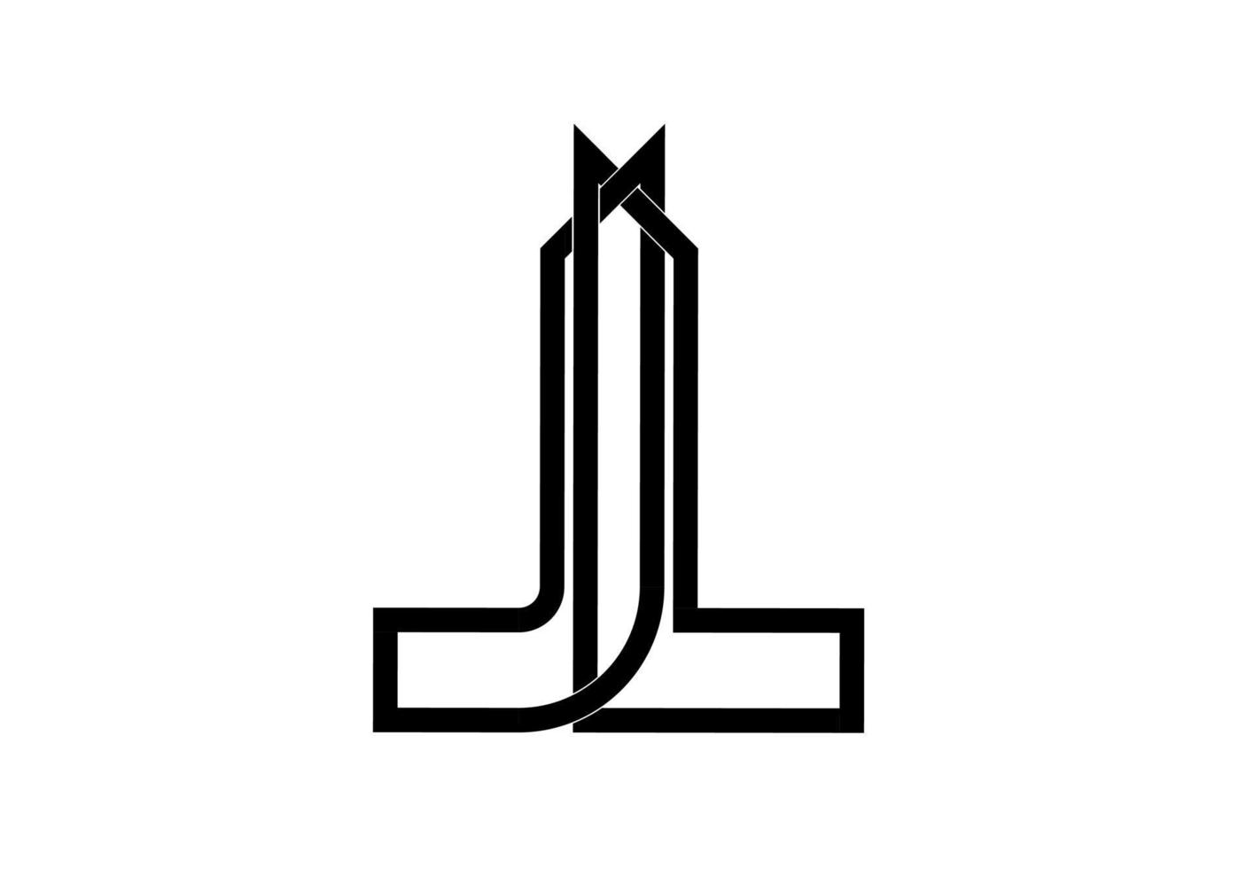 logotipo de la letra inicial jl lj jl vector