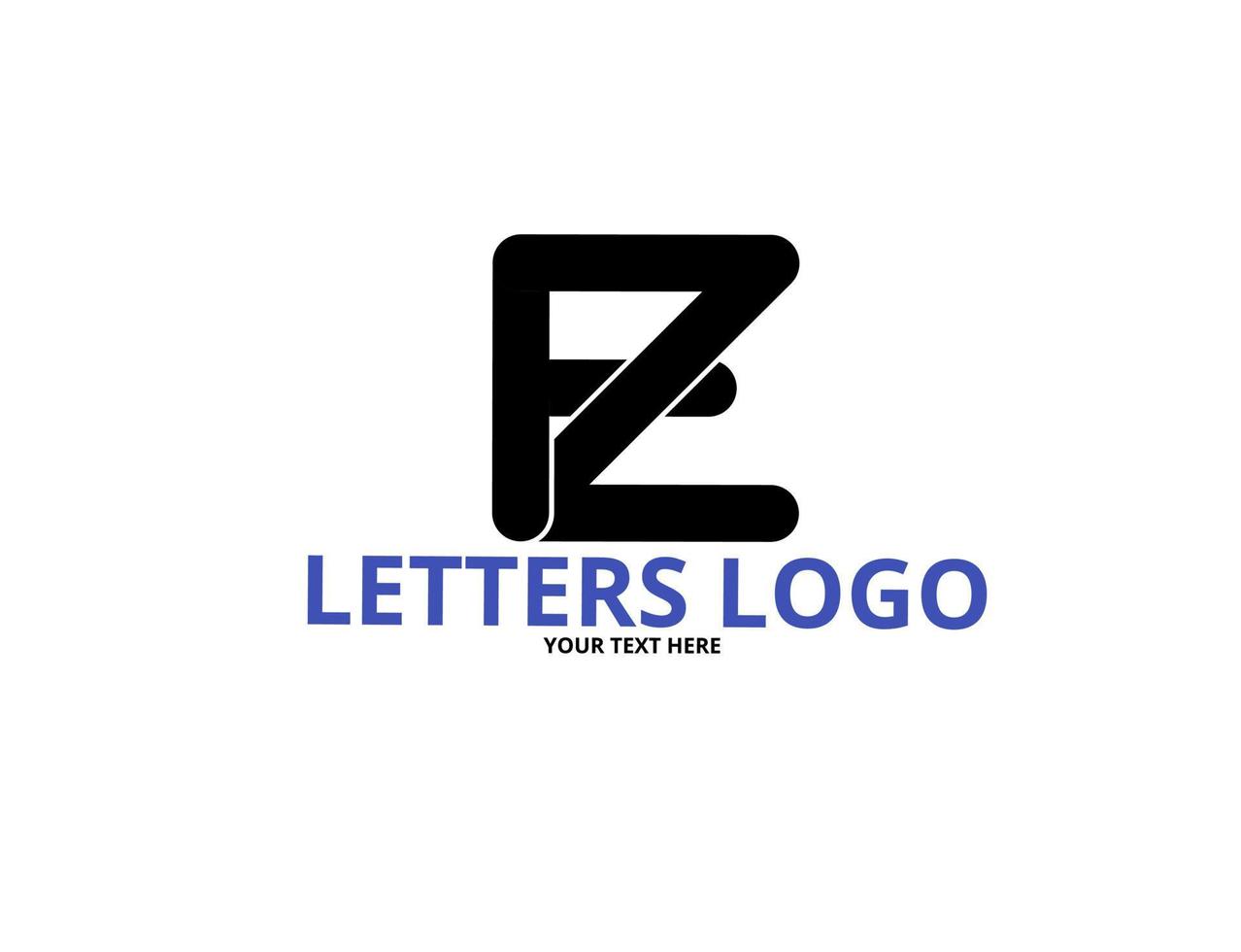 logotipo de la letra inicial fz zf fz vector