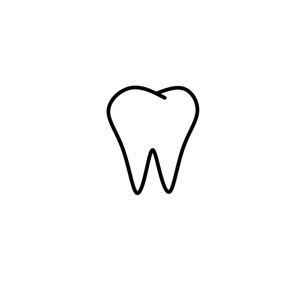 outline tooth icon vector