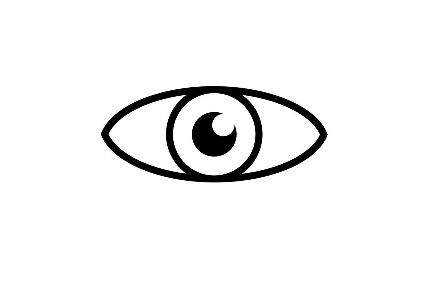 eye flat icon isolated on white background vector