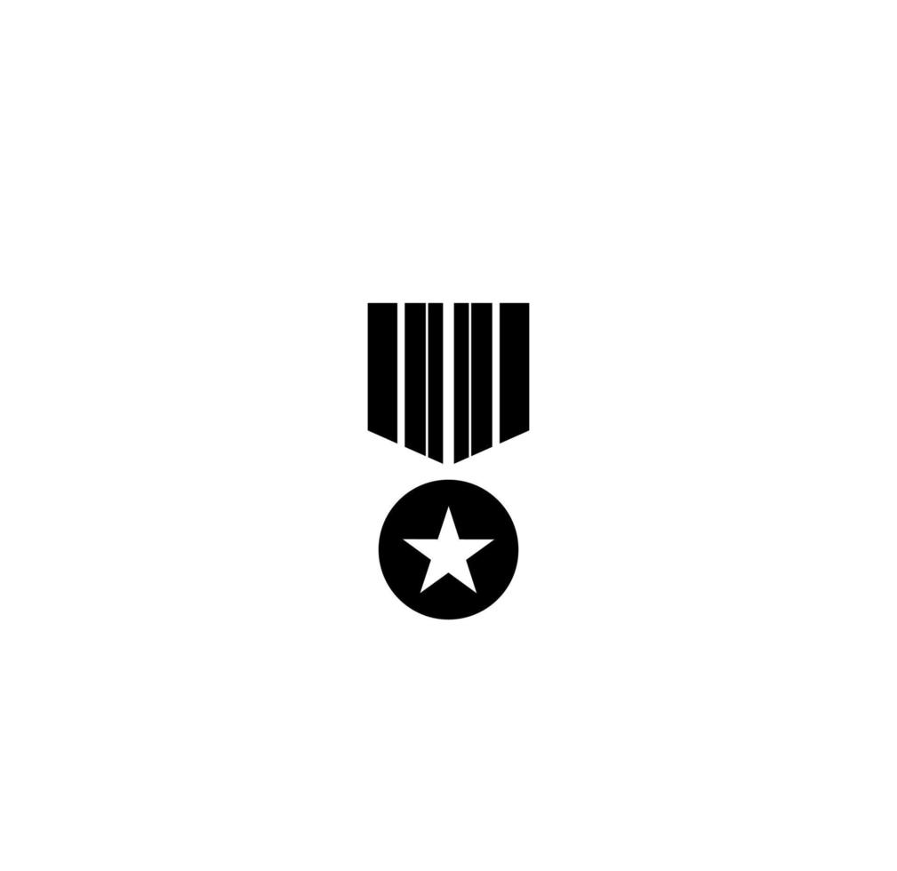 silhourtte military medal icon vector