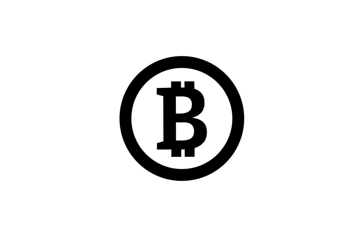 simple flat Bitcoin icon sign payment symbol. Cryptocurrency logo isolated on white background vector