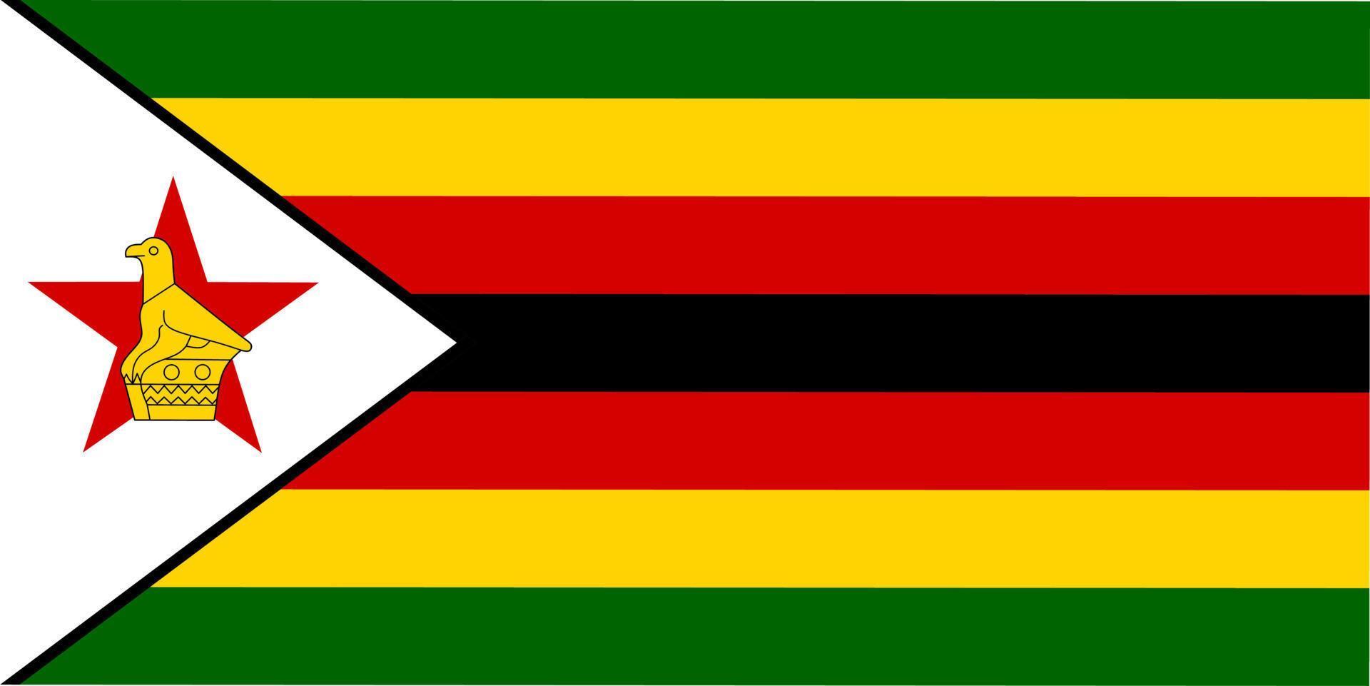 bandera nacional de la república de zimbabue vector