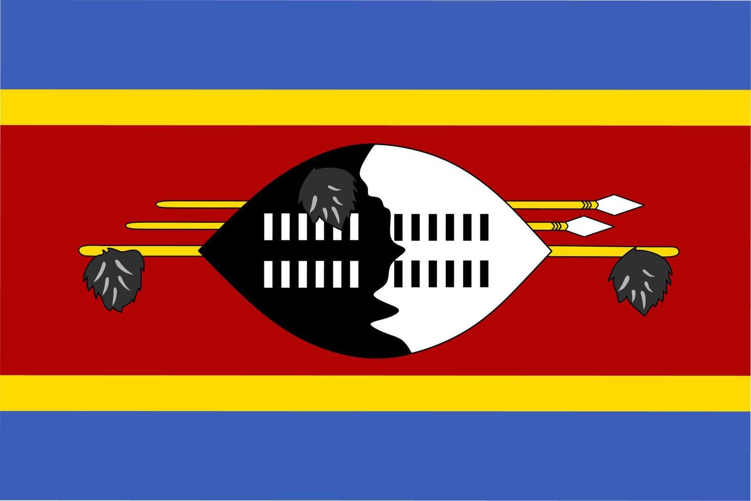 national flag of kingdom eswatini vector