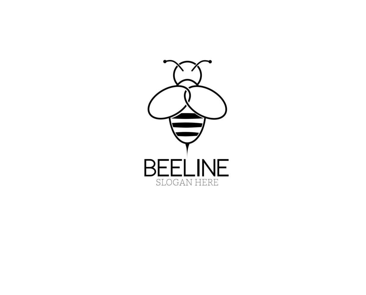 line bee simple logo vector
