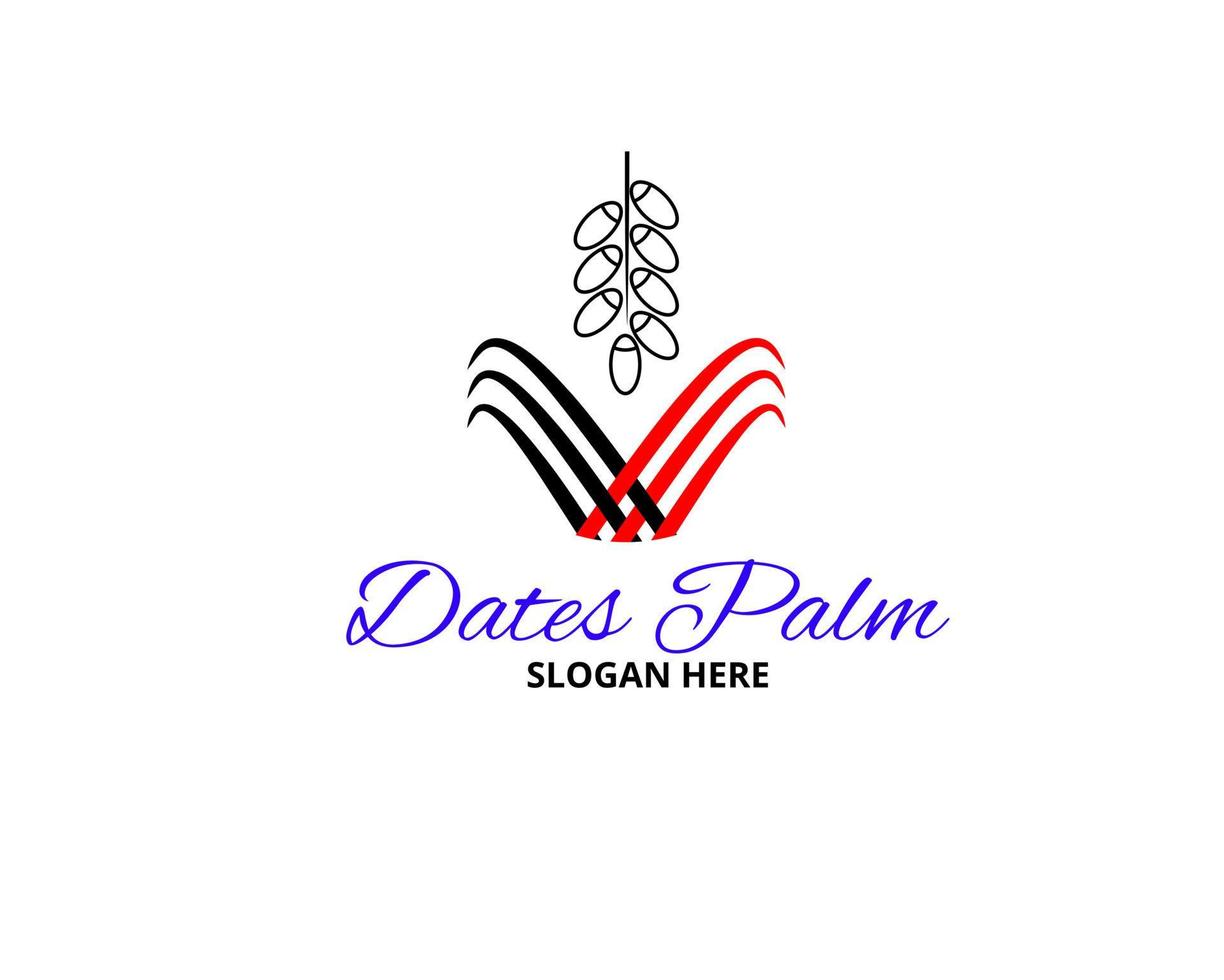 minimal date palm logo vector