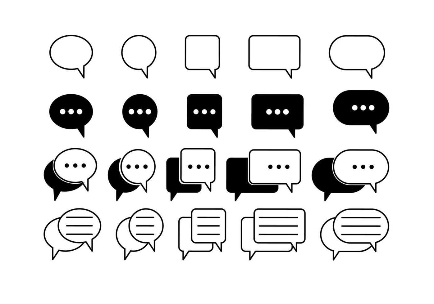 chat icon set vector
