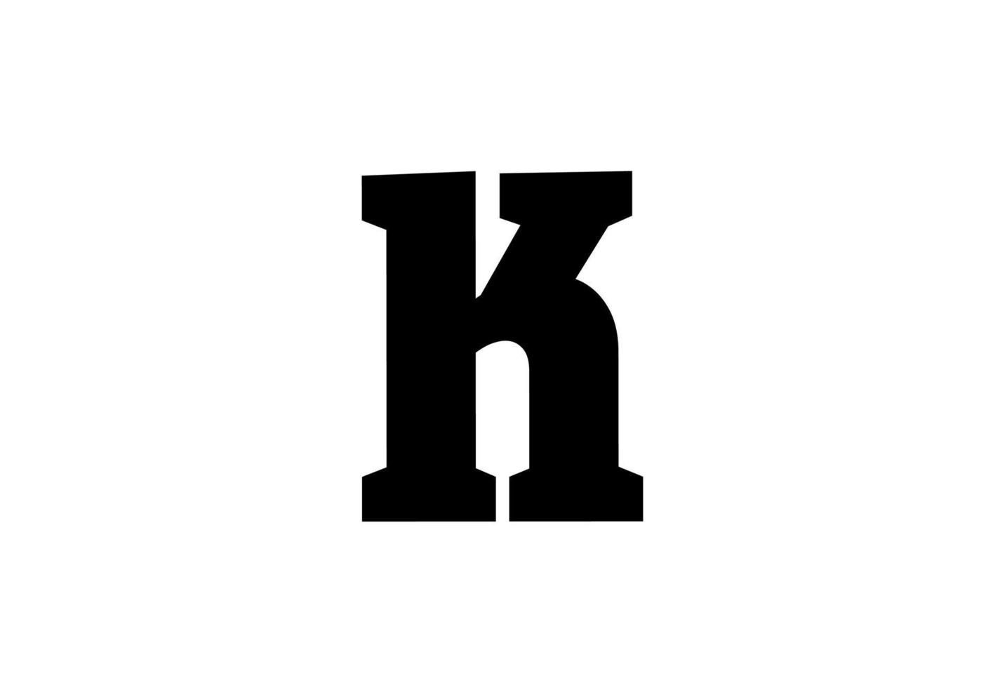 hk kh h k initial letter logo isolated on white babkground vector