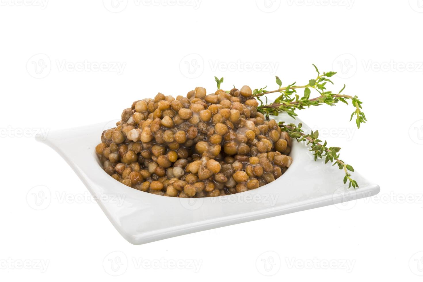 Baked Lentil on white photo