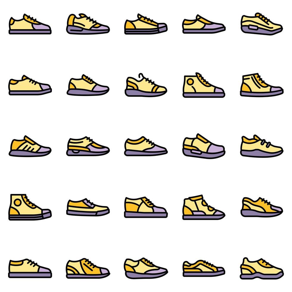 Sneakers icons set vector flat