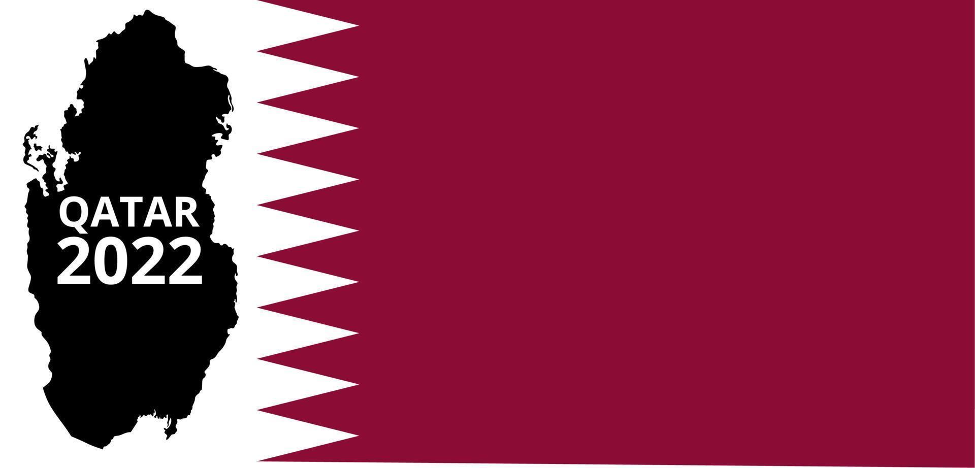 qatar map flag vector