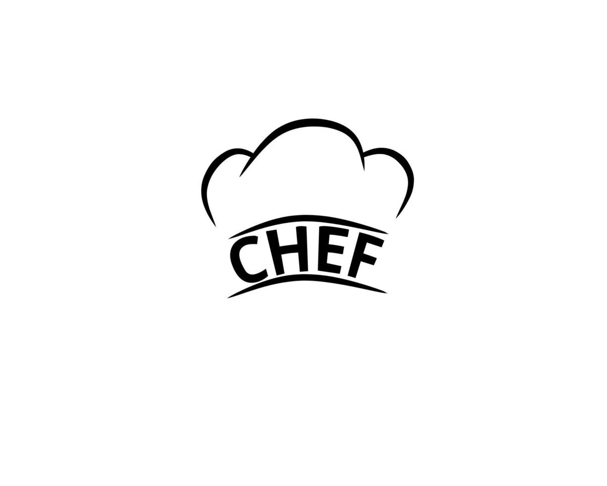 outline hat chef simple logo isolated on white background vector
