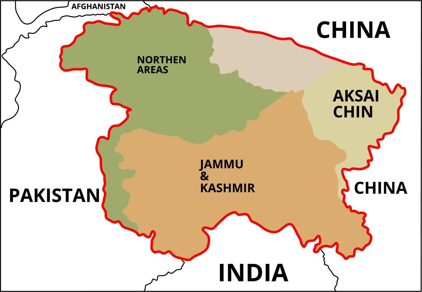 jammu kashmir map vector