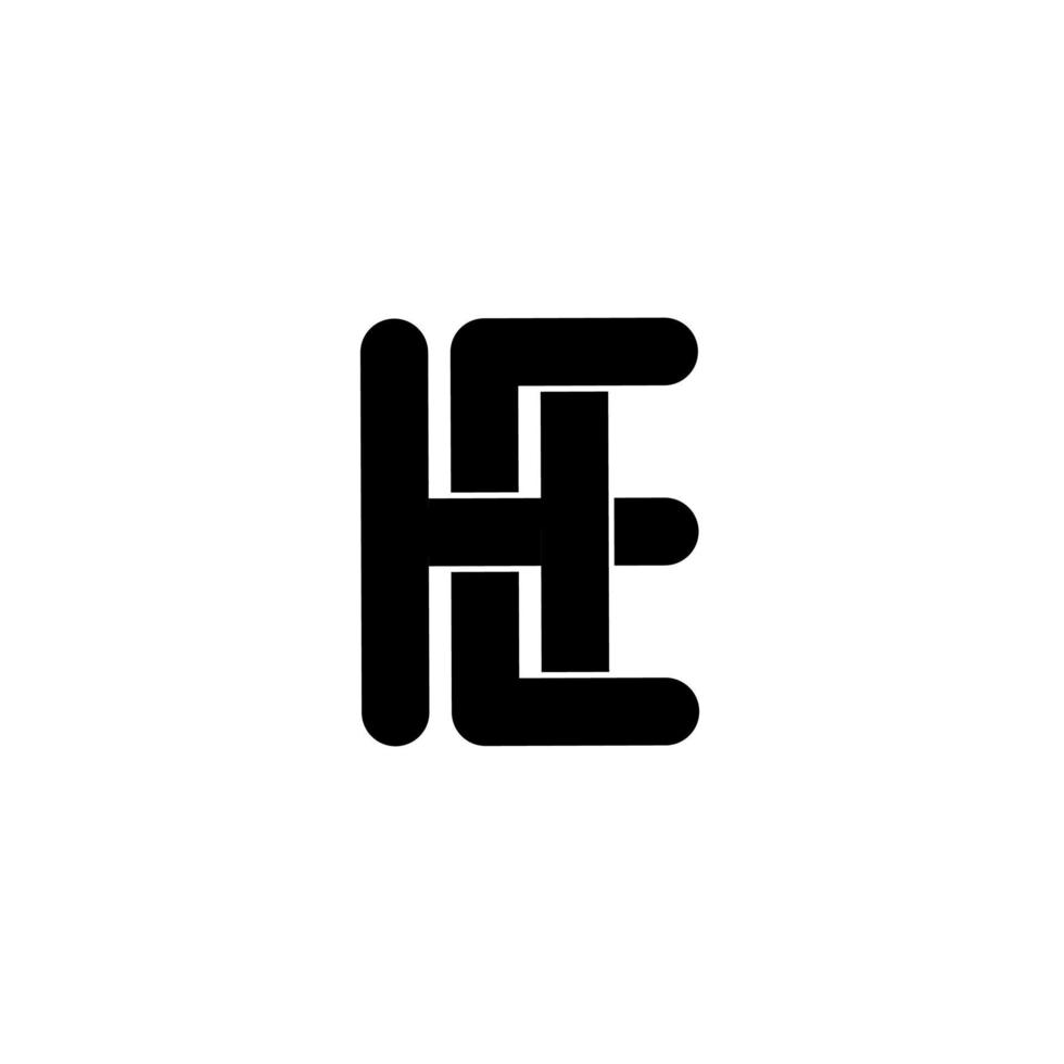 he eh h e initial letter logo isolated on white background vector