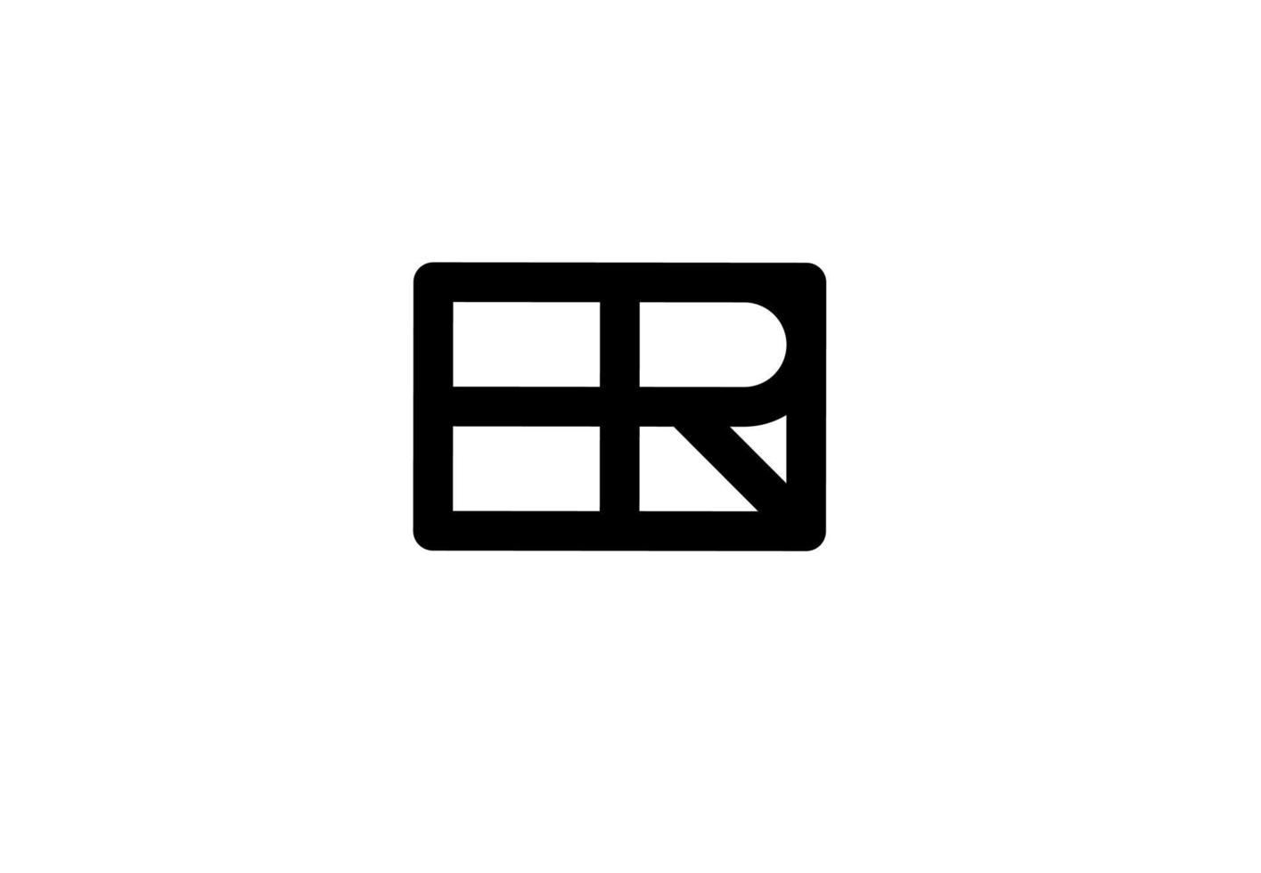 hr rh eh eh logotipo de letra inicial aislado sobre fondo blanco vector