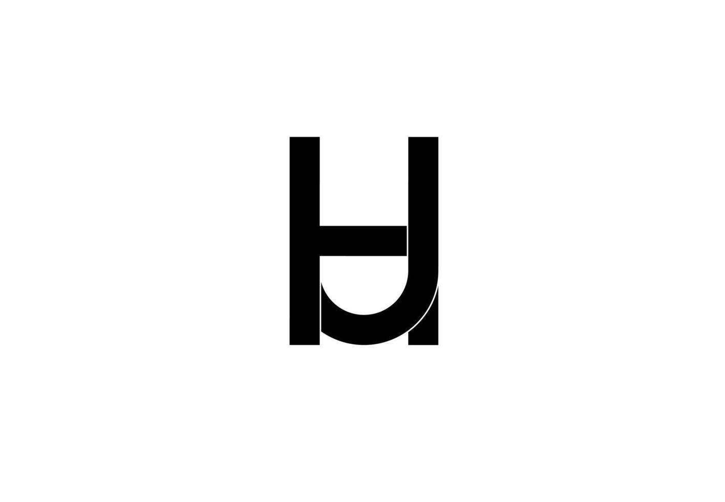 hu uh u h initial letter logo isolated on white background vector