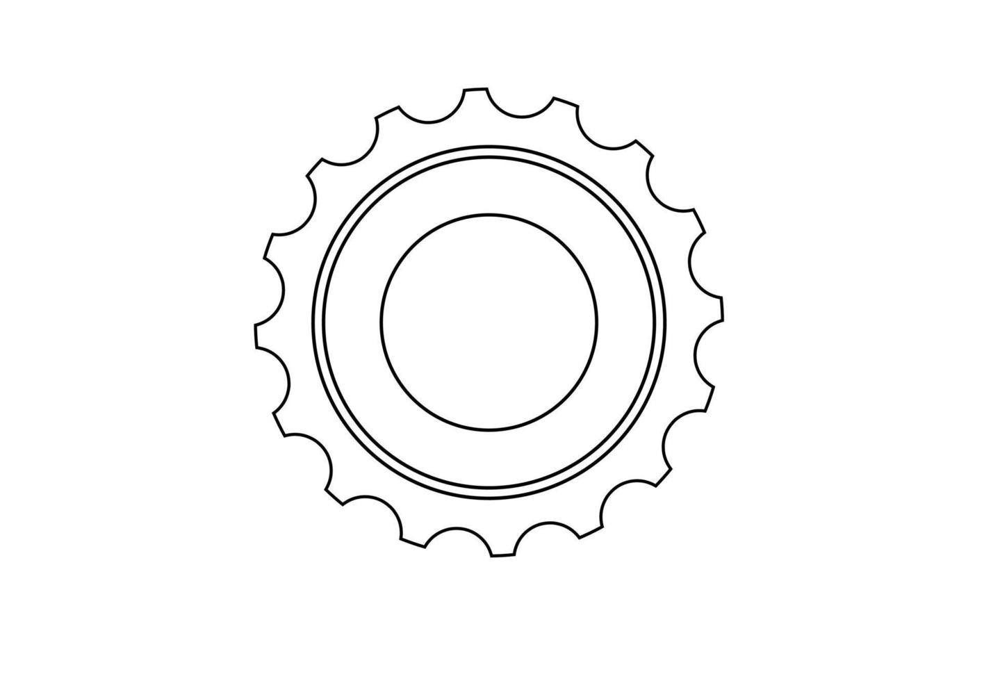 outline Settings icon with additional gears icon, vector illustration