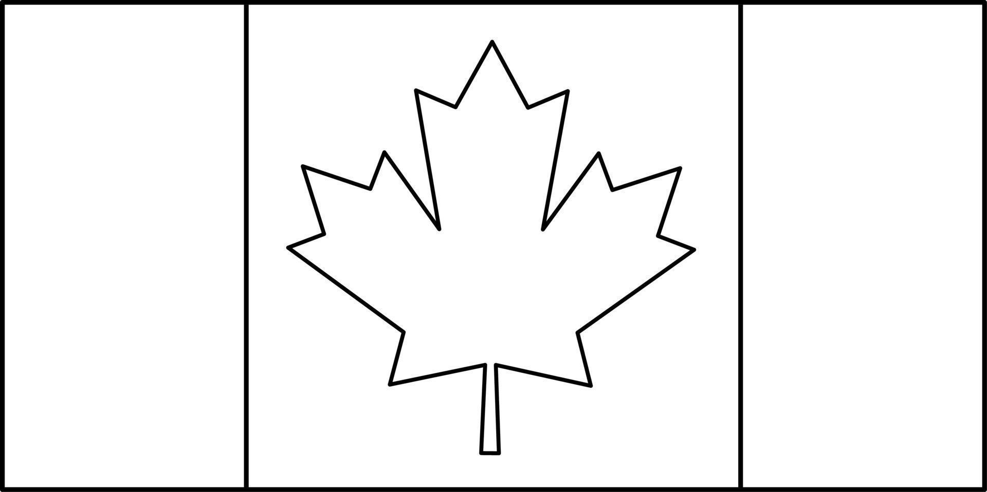 contorno, bandera, de, canadá, icono vector