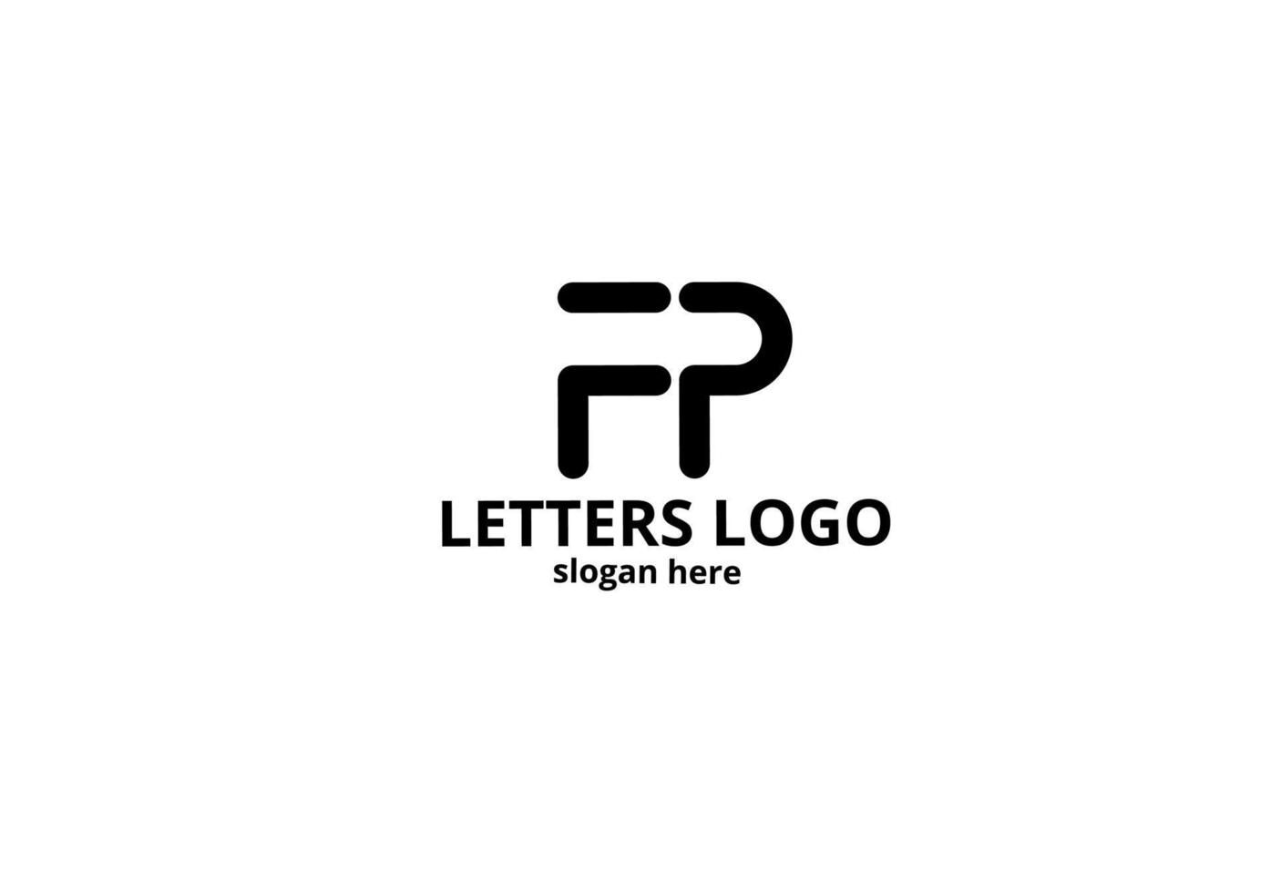 fp pf f p initial letter logo vector