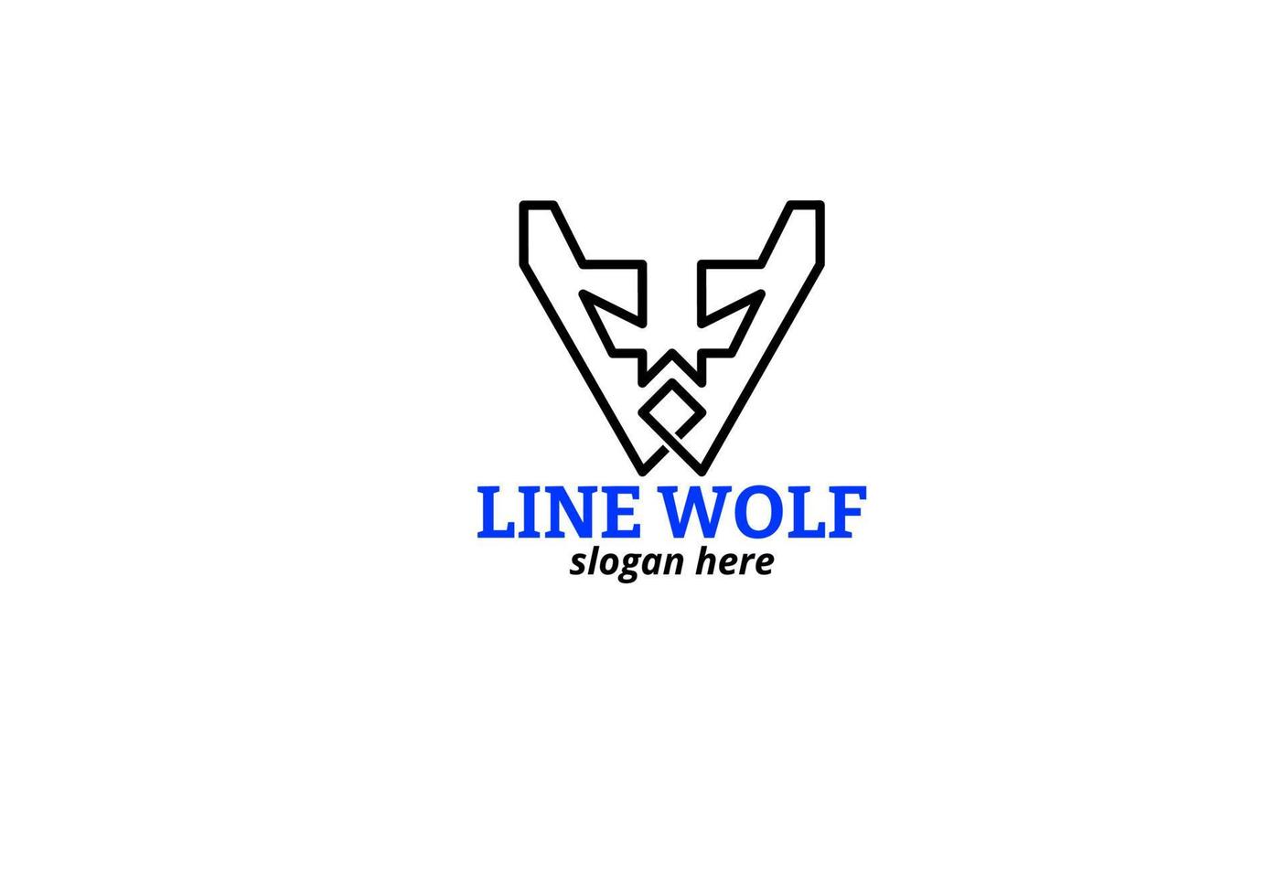 letra w lobo logotipo simple vector