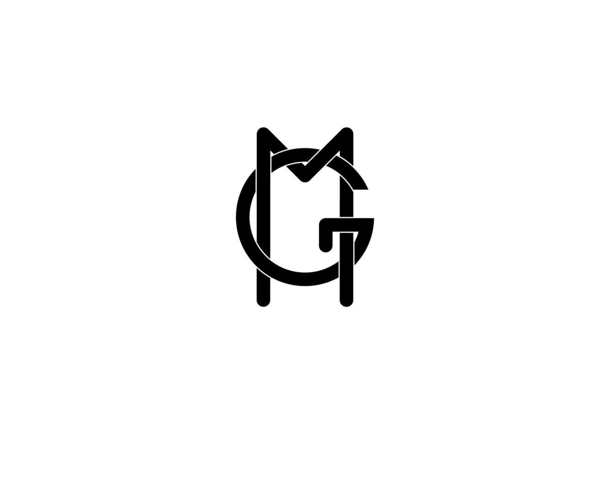 gm mg g m initial letter logo vector