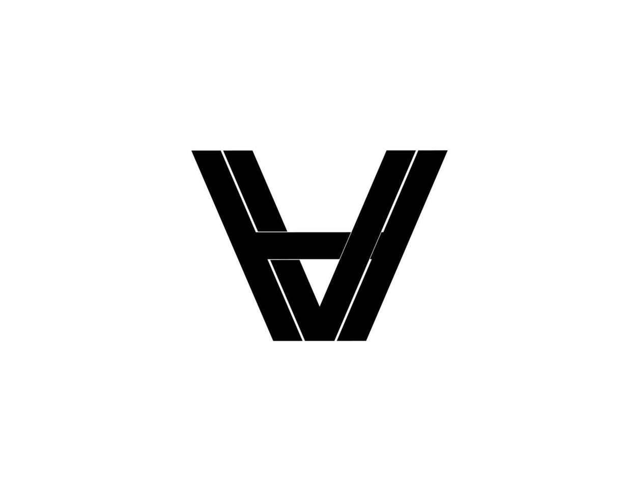 logotipo de letra inicial hv vh hv aislado sobre fondo blanco vector