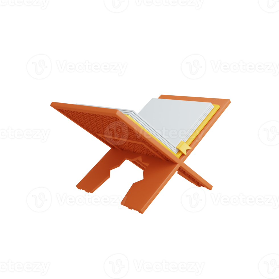 3d rendering holy quran isolated. useful for islam ramadan kareem eid al fitr design element png