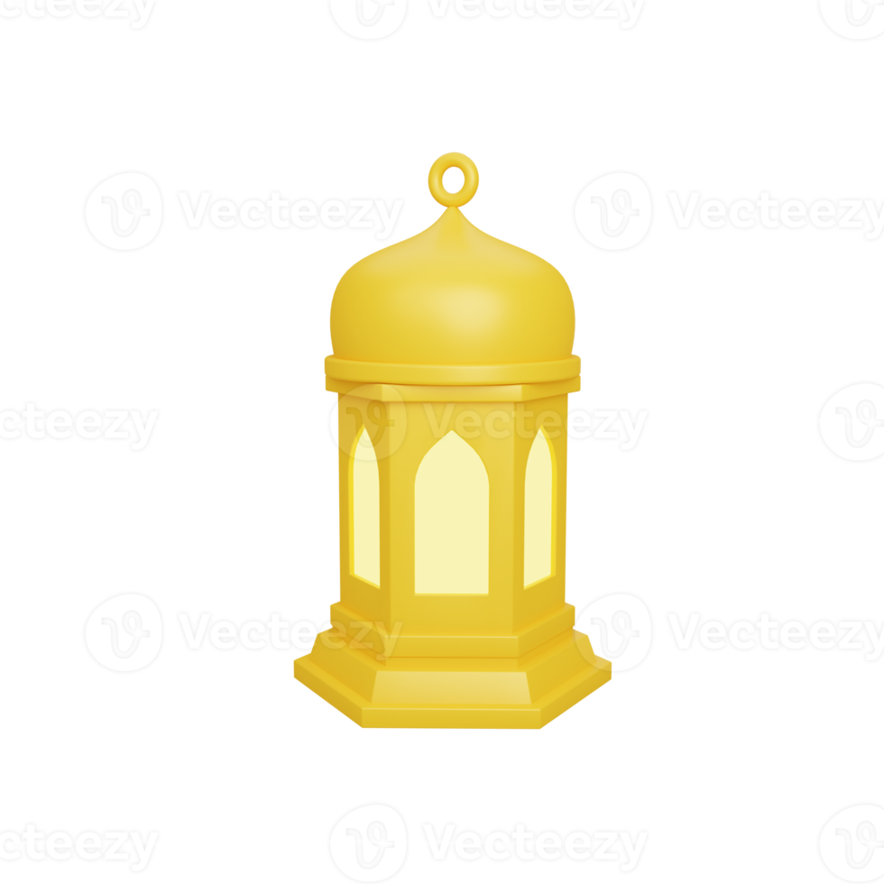 3d rendering Islamic decoration with lantern. useful for ramadan kareem eid al fitr design element png