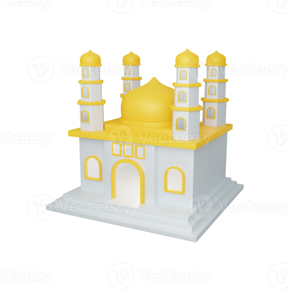 3d rendering mosque isolated. useful for islam ramadan design illustration png