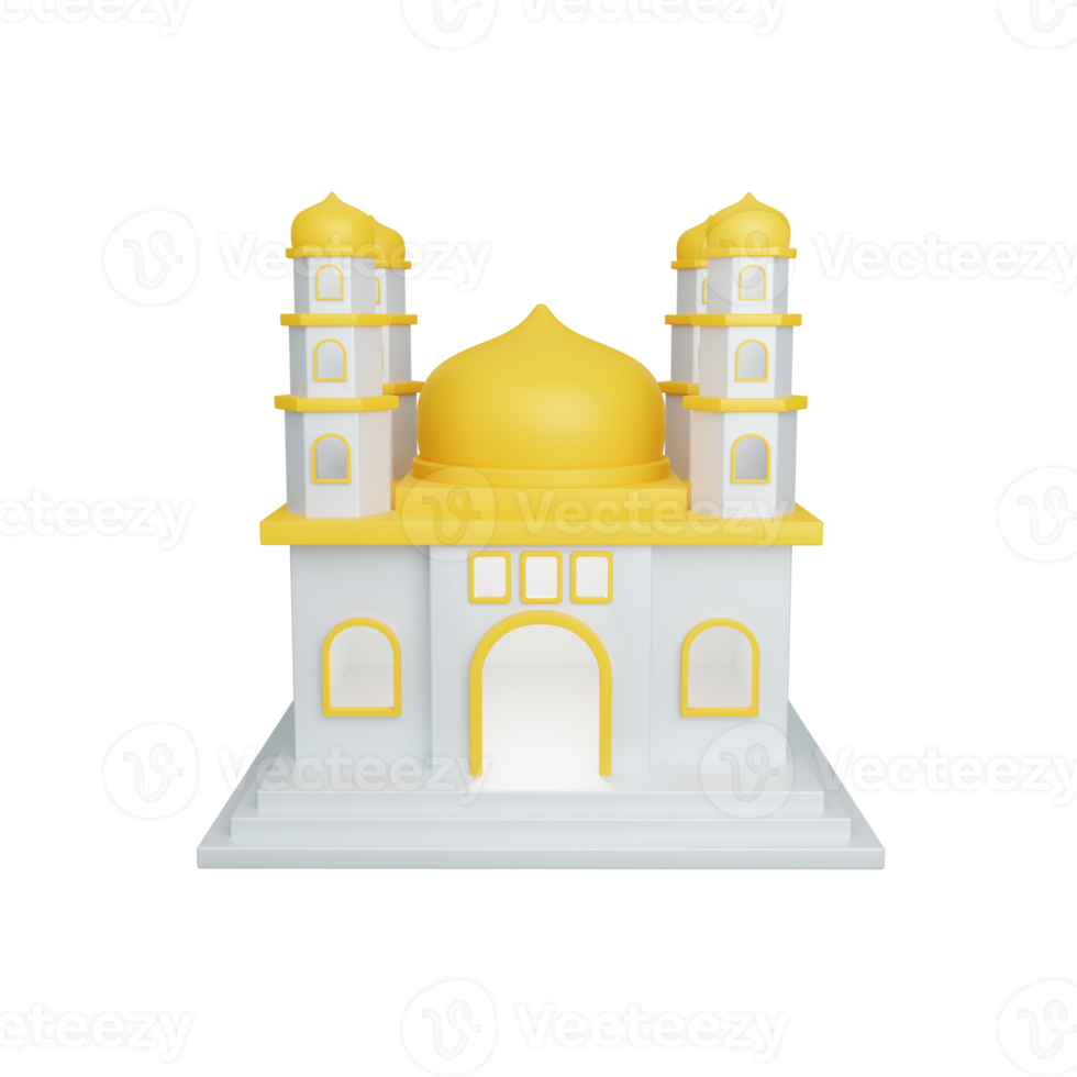 3d rendering mosque isolated. useful for islam ramadan design illustration png