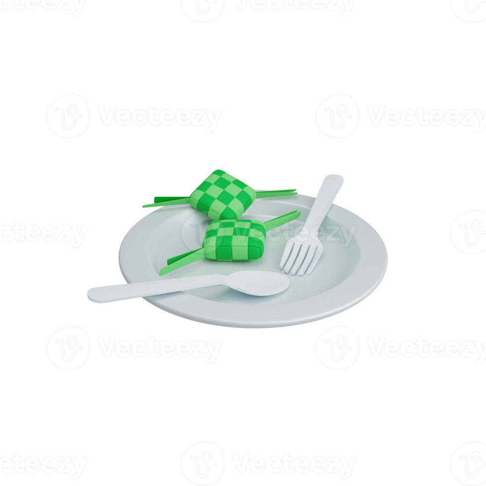 3d rendering ketupat isolated. useful for islam ramadan kareem eid al fitr design illustration png